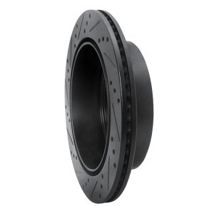 Dodge Durango Brake Rotor (1) - Rear Right - R1 Concepts - Drilled & Slotted - Black - 2003